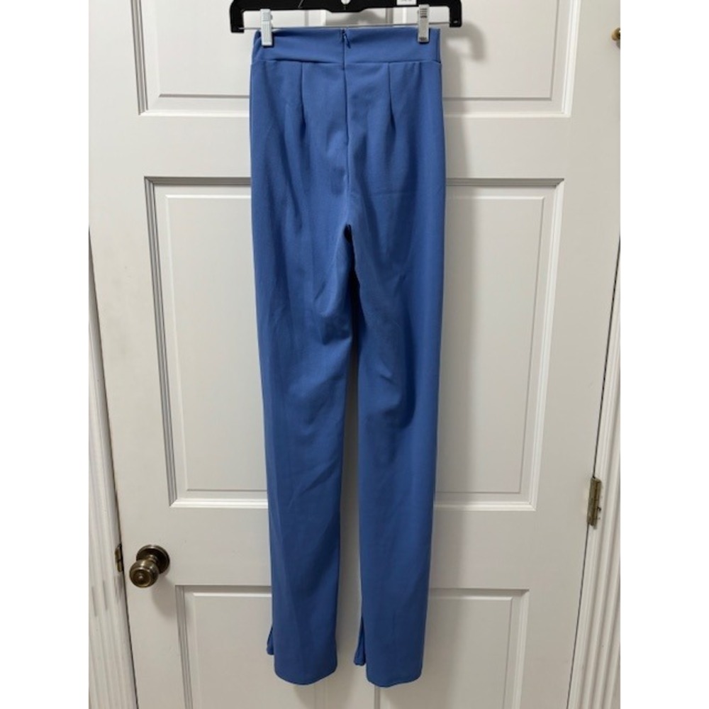 Fashion Nova Blue High Waist Wide Leg Dress Pants Trousers - Picture 2 of 4